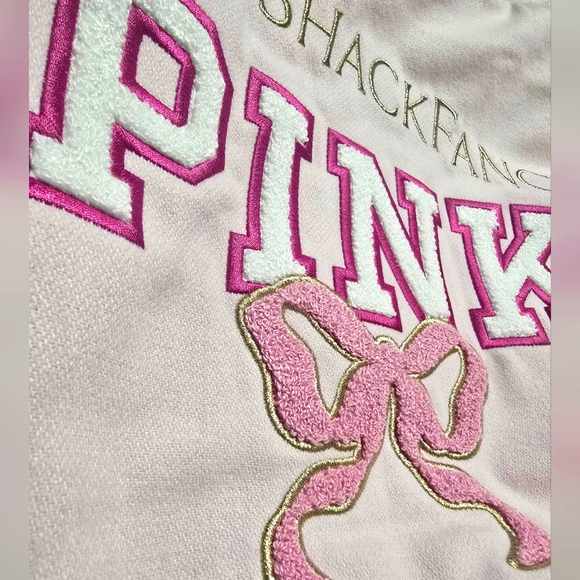 PINK X LOVESHACKFANCY Reissued Boyfriend Varsity Jacket. Size M. LIMITED EDITION - Picture 7 of 11